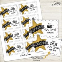 Personalized 2020 Happy New Year Gift Tags | Printable - Digital File | HT091