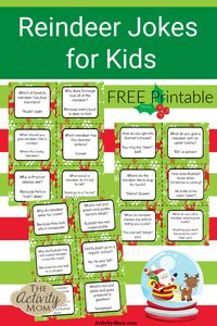 Free, printable reindeer jokes for kids  #christmas #reindeer #jokes #kids #freeprintable