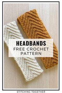 Cute and easy chevron crochet headband pattern with great texture made with simple stitches. Click to go directly to the free pattern by Stitching Together.