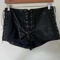 House of CB Mini Shorts   Faux leather mini shorts... - Depop