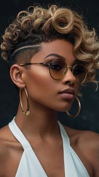 Embrace the bold look of a stylish undercut, perfect for Black women. This edgy haircut combines a sleek undercut with natural curls on top. Visit our site for styling tips and inspiration. Save this pin for your next bold undercut!  #Undercut #ShortHair #BlackWomen #BoldStyle #EdgyHaircut