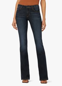 Joe's Curvy Bootcut premium denim jean in Rikki is the epitome of sleek and sexy. With its dark blue wash and soft, lightweight Cotton and Elastane blend, this jean is specially designed to embrace the curvy woman's physique. Featuring subtle whiskers and sanding from the thigh to knee, the Rikki is as versatile as the