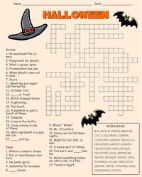 Printable Halloween Crosswords