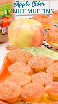 Apple Cider Donut Muffins are made with a yellow cake mix, apple cider, and applesauce to bring out the flavors in these muffins that taste just like apple cider donuts.