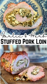 This garlic, feta and herb stuffed pork loin roast is loaded with flavor, budget friendly and feeds a crowd... It's a beautiful pork loin roast that impresses in appearance and flavor! This simple recipe walks you through the process with step by step instructions for that are easy enough for beginners.