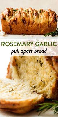 Learn how to make buttery flaky pull apart bread infused with delicious garlic and rosemary. Fill with your favorite cheese like parmesan or mozzarella. Great as a snack, appetizer, or alongside dinner. #cheesebread #baking #snackrecipes #garlicbreadrecipes #bread