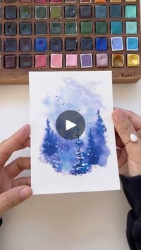 4.2K views · 603 reactions | Still very low on creativity but loved this tutorial by @sarahdandelioncray and felt inspired to make my own version with @mashaswatercolors i’ve been obsessed with this color! #watercolor 

paints @mashaswatercolors 
brush @artifyartsupplies | Madeline Kerrii | Watercolor