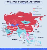 This Map Shows the Most Common Surnames in Every Country