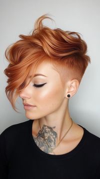 Embrace a relaxed vibe with peachy copper waves that flow effortlessly. Explore more carefree and stylish hair ideas on our website. Don’t forget to save this pin for a laid-back hair transformation!