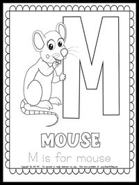 Letter M is for Mouse FREE Printable Coloring Page