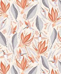 Hummingbirds Wallpaper in Light from the Wallpaper Republic Collection – BURKE DECOR