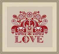 Love. Dala Horse Cross Stitch Pattern