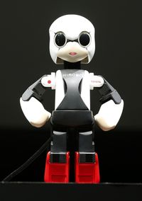 Humanoid communication robot Kirobo is shown during a press unveiling in Tokyo Wednesday, June 26, 2013. The worldu2019s first space conversation experiment between human & robots..