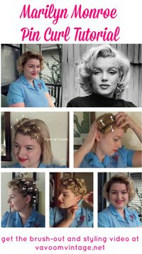 marilyn monroe pin curl hair tutorial by VaVoomVintage.net