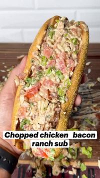 This chopped chicken bacon ranch sub is fully loaded and packed with flavor. You get a bit of everything in each bite! Its so good!