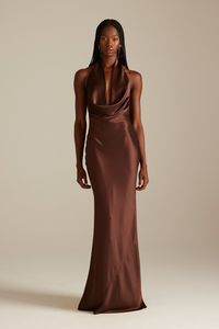 Friends are forever, just like Dillon. A deep plunge neckline weaves a narrative of confidence into a fluid and flawless maxi dress.Designed in eco-friendly fabric discover espresso brown bridesmaid dresses that embody our commitment to the planet.