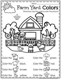 Farm Coloring Page for a Preschool Farm Unit #preschool #farmtheme #springpreschool #preschoolworksheets #preschoolfun #springworksheets