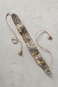 Anthropologie Gold Camo Beaded Belt