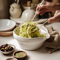 This Greek cabbage salad is the perfect recipe for a BBQ, or any time. It is healthy, flavorful, and a great spin on traditional coleslaw.