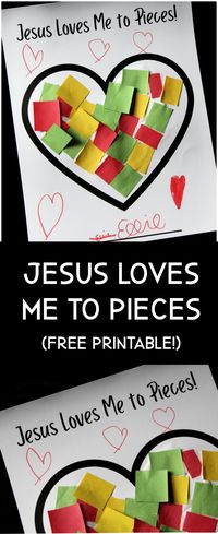 This Jesus Loves Me to Pieces printable and project is a great way to teach the love of Jesus to kids preschool and up! Grab the FREE printable and instructions!