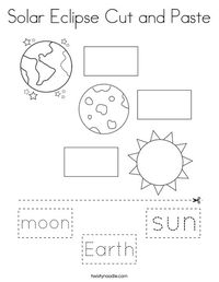 Solar Eclipse Cut and Paste Coloring Page - Twisty Noodle