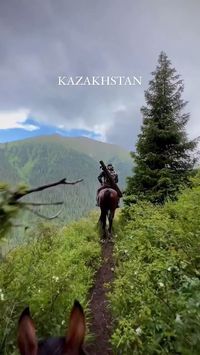 A beautiful view ok horseback in Kolsai, Kazakhstan 🐴 Have you visited Kazakhstan? Video by: @quat_qz