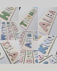 Geez Creations on Instagram: "Personalised Kids Name puzzles - loving all the gorgeous kids names #kidsgifts #kids #christmas #toddlergifts #firstbirthday"