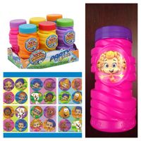 Bubble Guppies birthday party treat / party favor using bubbles bought from Family Dollar and stickers bought off of eBay.