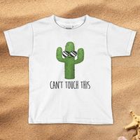 Kids Summer Graphic Tees - Cactus TShirt -  Cant Touch This