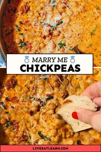 Win hearts and prepare to fall in love with these Marry Me Chickpeas, a vegetarian twist on Marry Me Chicken! With a creamy Italian-style tomato sauce and nutritious chickpeas, this incredible 15 minute meal is perfect for vegetarian date night. This viral recipe has been viewed millions of times and cooked in thousands of kitchens (it even led to a reader's engagement!)