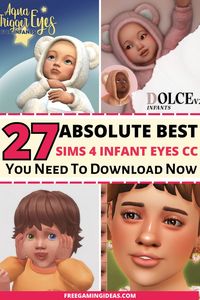 Freegamingideas offers the absolute best selection of Sims 4 infant eyes CC, and it's totally free! Whether you are looking for realistic, heterochromia, or even default eyes, you will find a perfect match for your little Sim’s look.