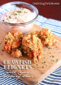 Crawfish Beignets with Cajun Dipping Sauce - CookingBride.com