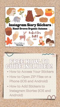 Instagram Stickers, Fall Stickers, Autumn Stickers, Instagram Story, Story Stickers, Instagram Stories, Fall Clipart, Autumn Clipart - Etsy