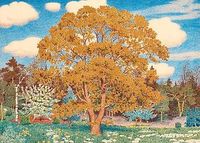 Artwork by Oskar Bergman, The old oak, Made of Watercolour