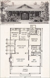 1916 California Bungalow - 1200 sq. ft. - Helen Lukens Gaut - Old house plans for little homes