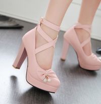 Heels: approx 10.5 cm Platform: approx 2.5 cm Color: Black, pink, beige, white, purple Size: US 3, 4, 5, 6, 7, 8, 9, 10, 11, 12 (All Measurement In Cm And Please Note 1cm=0.39inch) Note:Use Size Us 5 As Measurement Standard, Error:0.5cm.(When Plus/Minus A Size,The Round And Shaft Height Will Plus/Minus 0.5CM Accordingly.Error:0.5cm) Note: The size you choose is US Size and 1CM=0.39inch. Size Guide: US 3=EU34=22CM,US 4=EU35=22.5CM,US 5=EU36=23CM, US 6=EU37=23.5CM,US 7=EU38=24CM,US 8=EU39=24.5CM,