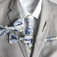 Sawyer Blue Floral Mens Skinny Tie Adult & Kids Matching Bow - Etsy