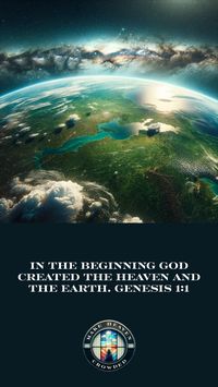 In the beginning God created the heaven and the earth. Genesis 1:1