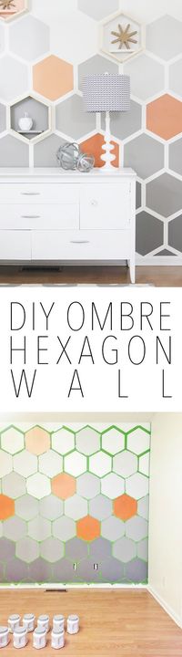 DIY Ombre Hexagon Wall