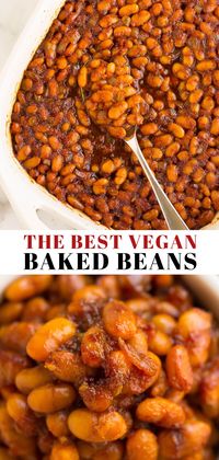 Introducing the best vegan baked beans in the world! Made with canned beans, this recipe is easy and quick! #vegan #plantbased #beans