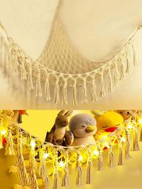 1PC Stuffed Animal Hammock Hanging - Handmade Large Bead Lace Organizer Display Corner Plush Toy Mesh Shelf Toy Storage Network Stuffed Animal Net Or Hammock For Small Stuffed Animals Or Plushies Stuffed Animal Storage Net For Stuffed Animals (Extra Large) For Girls Playroom Bedroom Room Storage Day Gift Beige    Polyamide Plain Organizers Bag   Functional Bags, size features are:Bust: ,Length: ,Sleeve Length: