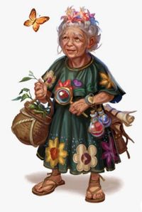 Grandma DnD D&D Pathfinder art green dress elderly