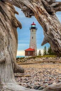 "Michigan Landscape Photography ~ Crisp Point Lighthouse  Crisp Point Lighthouse on the shores of Lake Superior near Paradise, Michigan! Michigan Photos, Canvas, Metal Prints, & Artwork.  We love Michigan and enjoy getting out and exploring all its natural beauty!  We have a vast array of photos and an endless variety of little gifts from Michigan to enjoy!   From large canvas prints to hang over your fireplace or in your office, metal prints for your modern decor, to vibrant colorful tile produ