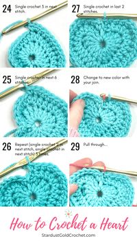 How to Crochet a Heart for Beginners | Step by Step with Video Tutorial - Stardust Gold Crochet