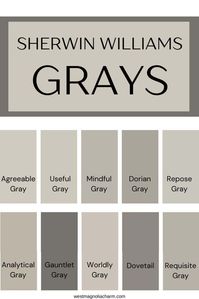 These are 10 of the best gray paint colors from Sherwin Williams. If you are struggling to find the perfect gray, this is for you. #gray #paintcolors #interiordesign #home