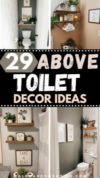 I’m so excited about these above toilet decor ideas! There are so many cute and functional ways to style that space. Think about adding floating shelves for extra storage and displaying decor items. You can hang a few pictures or a small gallery wall to add some personality. If you love the farmhouse look, rustic wooden shelves and vintage signs are perfect. For a modern vibe, go with sleek shelves and minimalistic decor. These DIY ideas will make your bathroom look amazing!