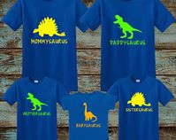 Saurus Shirts, Family Dinosaur Shirts, Daddysaurus, Mommysaurus, Sistersaurus, Brothersaurus, Babysaurus, Grandmasaurus, Grandpasaurus