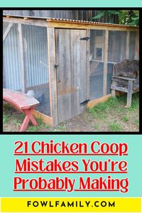 Avoid common pitfalls with our list of 21 chicken coop mistakes. From poor ventilation to inadequate space, we'll help you create a safe and comfortable home for your flock. Learn from others' errors and become a chicken-keeping pro!