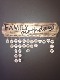 Family Birthday Sign by PrettyHomeStuff on Etsy, $45.00