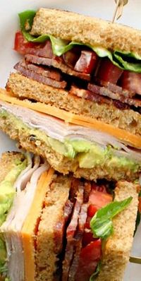 Turkey Club Sandwich -- Suddenly this looks absolute divine and I could devour it for breakfast tomorrow.